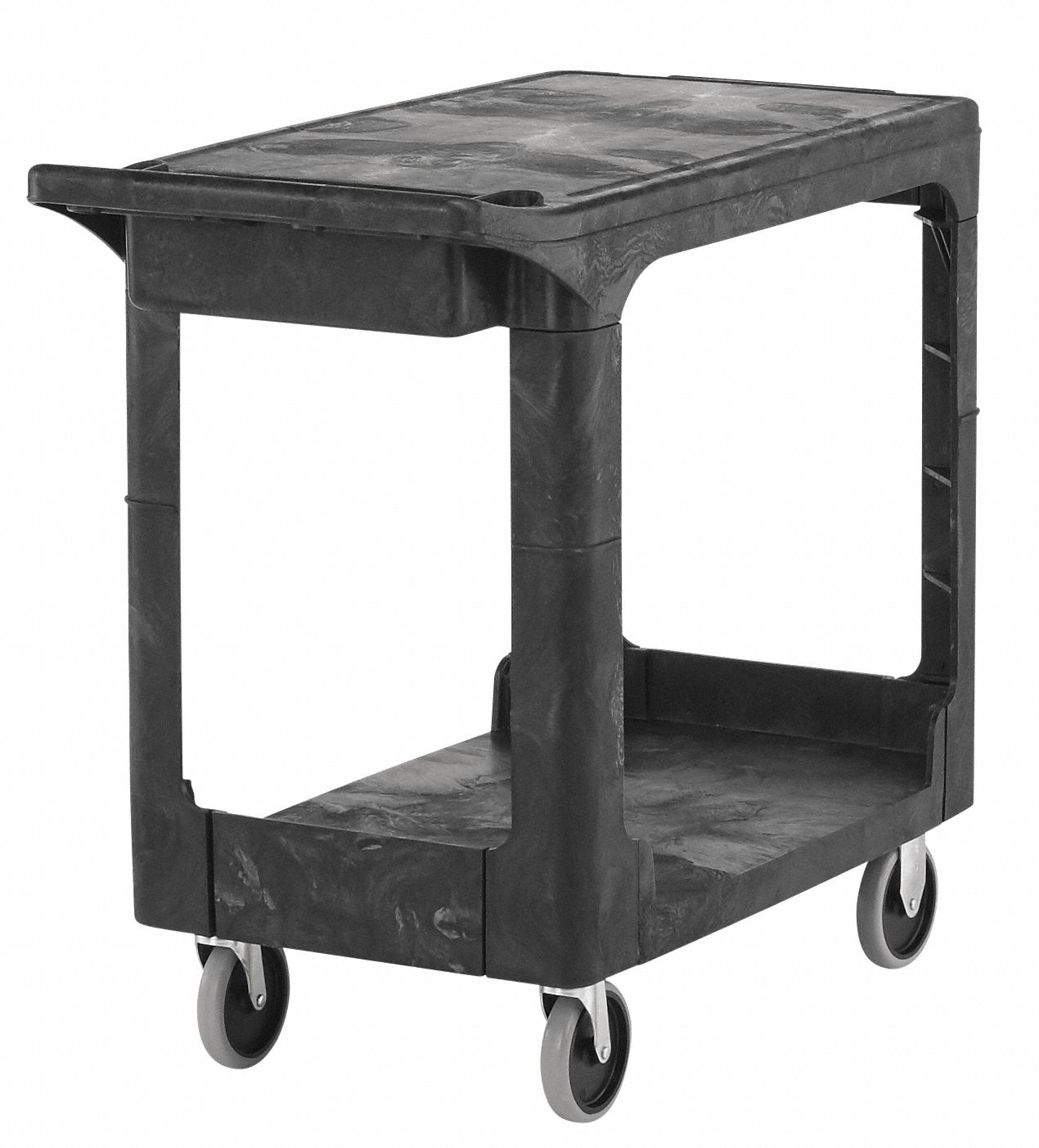 Small Utility Cart,2 Shelf,black - Grainger