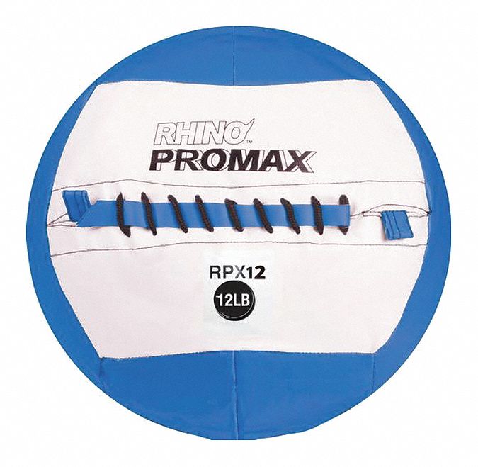 Medicine Ball: 14 in Overall Dia, Blue, 12 lb