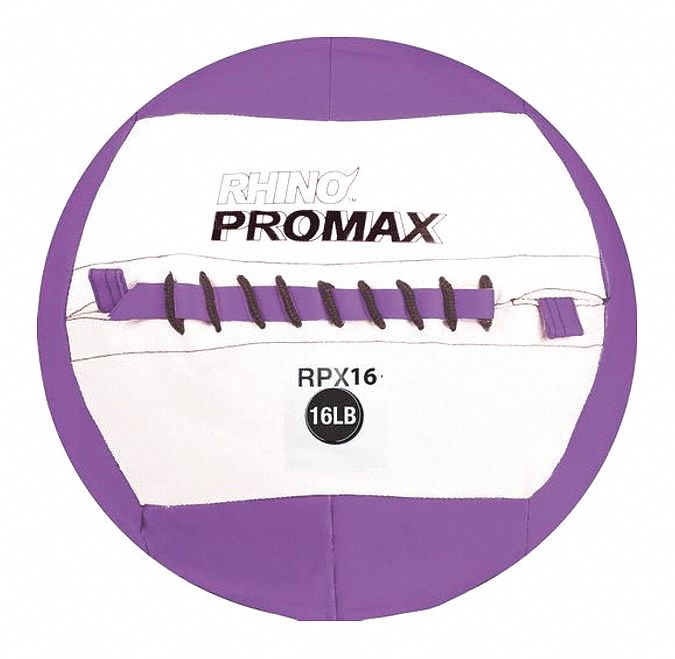 Medicine Ball: 14 in Overall Dia, Purple, 16 lb