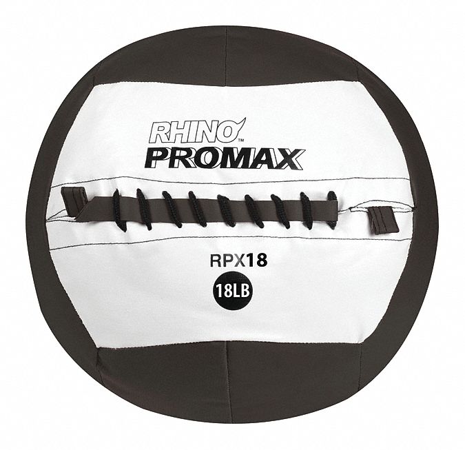 Medicine Ball: 14 in Overall Dia, Black, 18 lb