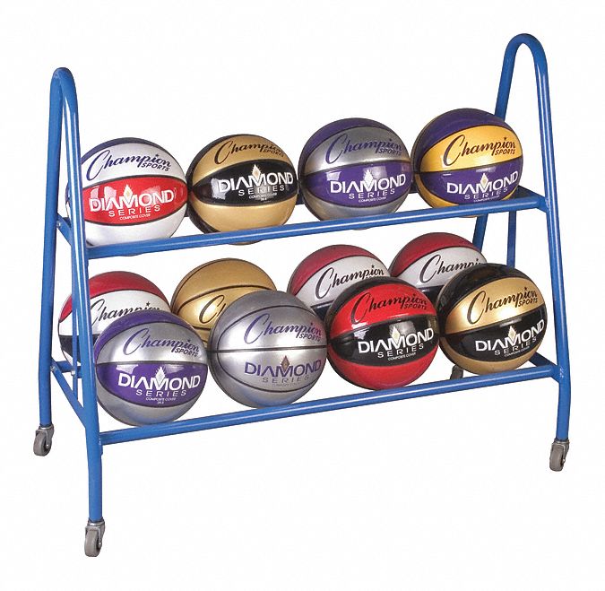 CHAMPION SPORTS, 38 in Overall Lg, 17 1/2 in Overall Wd, Ball Rack ...