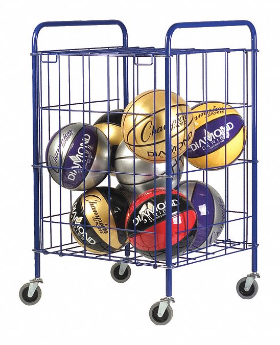 Ball Locker: 23 in Overall Lg, 22 in Overall Wd, 37 in Overall Ht, Steel, Blue