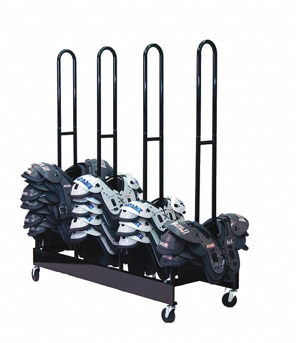 Pad Rack: Black, Steel, 59 in Overall Lg, 24 in Overall Wd, 68 in Overall Ht