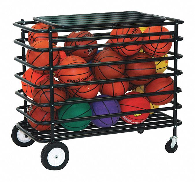 Ball Locker: 45 in Overall Lg, 24 in Overall Wd, 39 in Overall Ht, Steel, Black