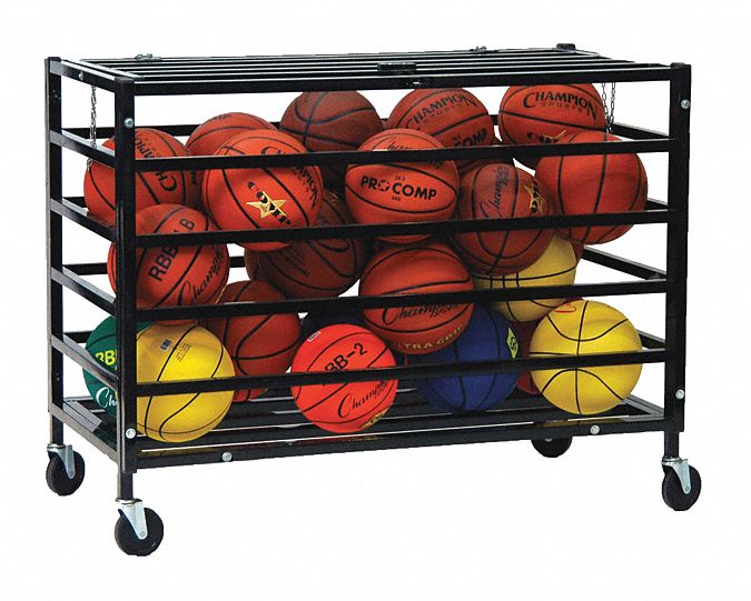 Ball Locker: 47 in Overall Lg, 24 in Overall Wd, 37 in Overall Ht, Steel, Black
