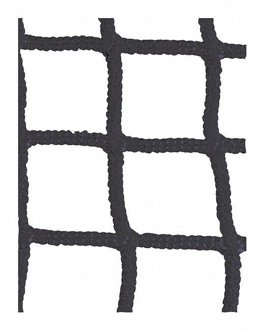 Lacrosse Net: Nylon, Black, 72 in Overall Ht, 84 in Overall Dp, 72 in Overall Wd