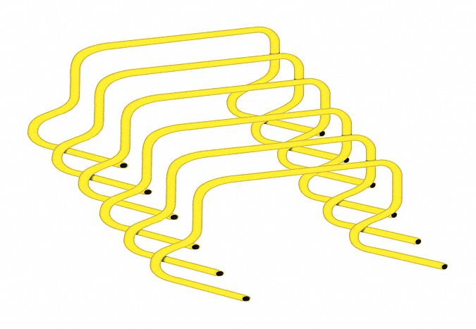 Training Hurdle Set: Orange, 6 in Ht:, 18 in Wd:, 18 in Dp:, Plastic, Bag Included