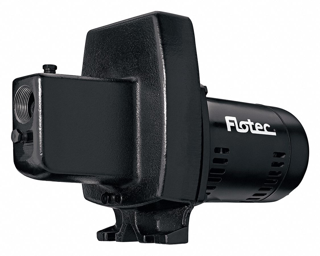 Shallow Well Jet Pump, Cast Iron, 3/4HP: 3/4 hp HP, Single Phase, 115/230V AC, 12.8 gpm