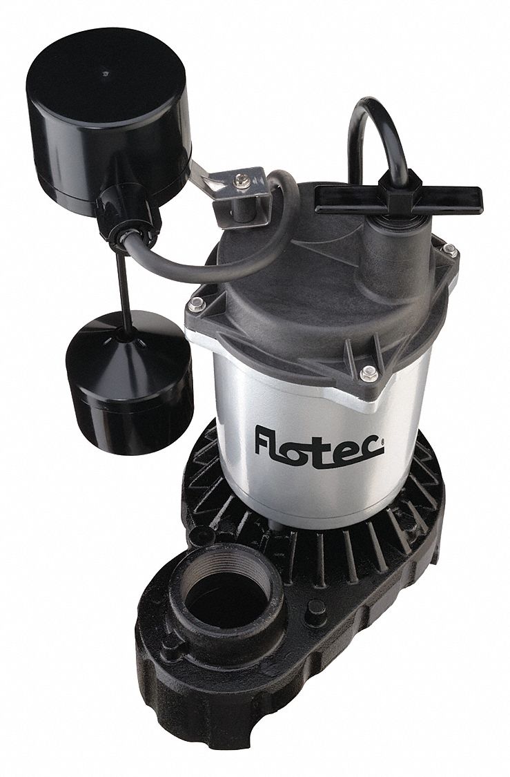 Submersible Sump Pump: 1/2 hp, 115V AC, 59 gpm Flow Rate @ 10' of Head, 1 1/2 in FNPT, 5.5 A