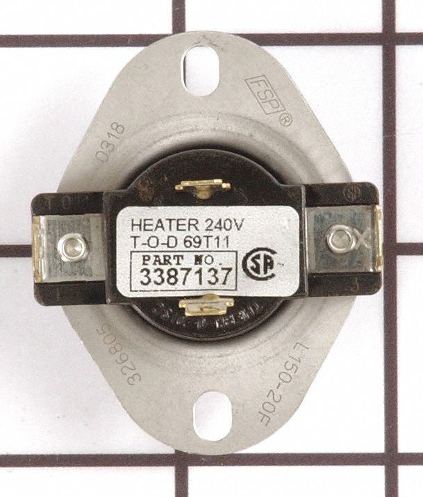 WHIRLPOOL Dryer Regulating Thermostat - 58NL52|3387137 - Grainger