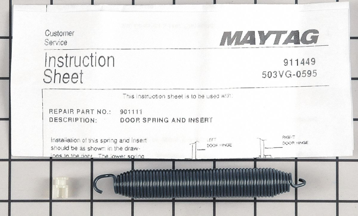 WHIRLPOOL, Dishwasher Door Spring 58NT46901111 Grainger