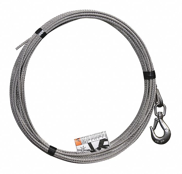 Cable Assembly: Cable, 90 ft Line Lg, 3/16 in Line Dia