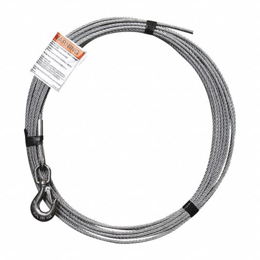 oz OZGAL.25-45 Cable Assembly, Galvanized, 1/4 inch x 45 ft, Size: 4 in