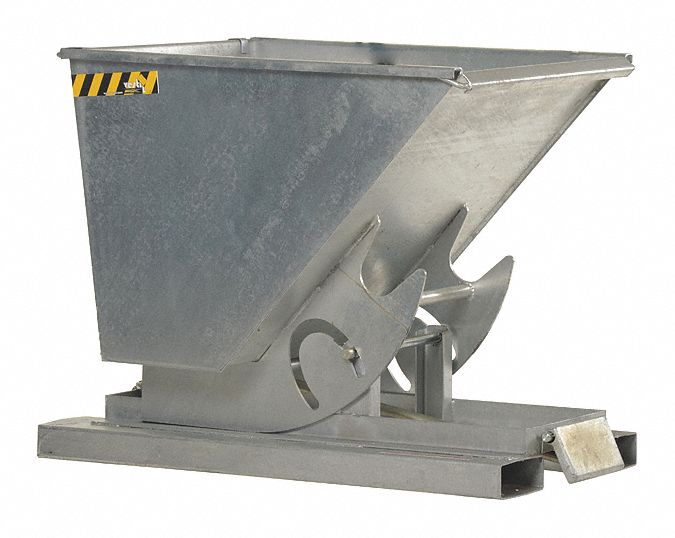 SELF DUMPING HOPPER, 81 3/4 IN W X 51 13/16 IN H X 68 5/8 IN L, GALVANIZED FINISH