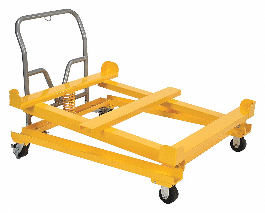 INTERMEDIATE BULK CONTAINER TILTING CART, MANUAL, LD CAP 4400 LBS, YELLOW, STEEL