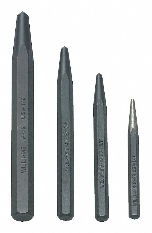 Center Punch Set,4pcs. 58TW34PS4 Grainger