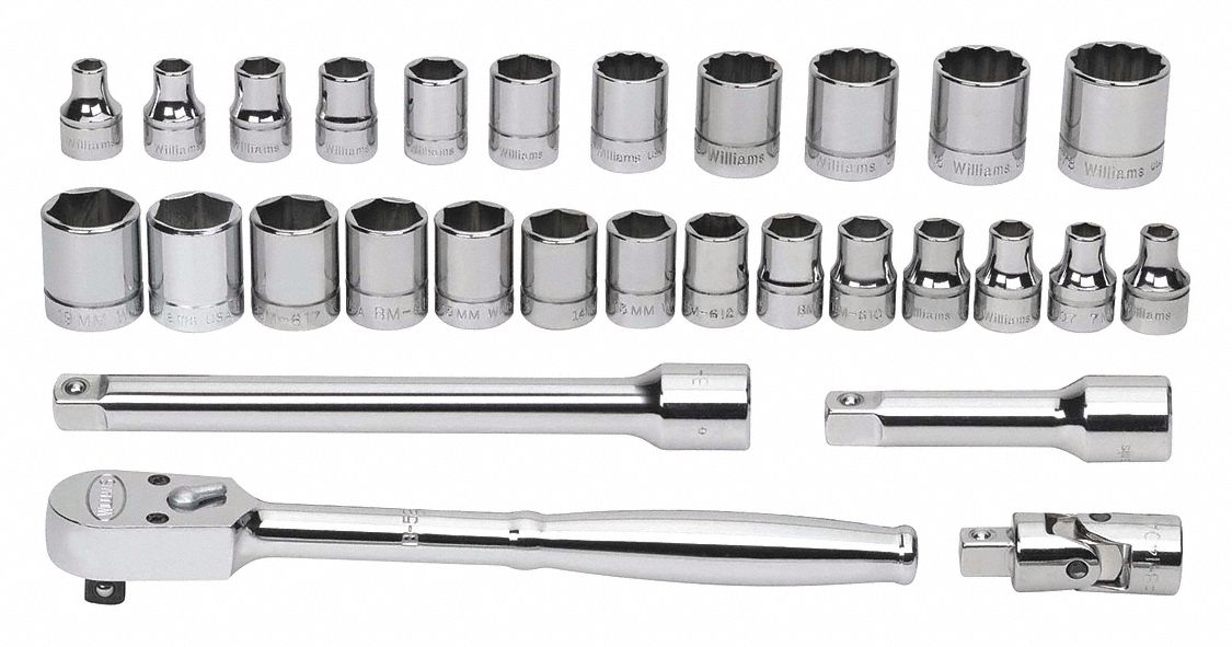 Socket/Tool Set, 3/8"