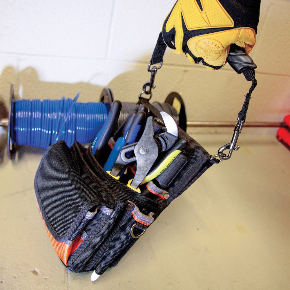 KLEIN TOOLS Black, Tool Pouch, Ballistic Nylon, For Maximum Belt Width