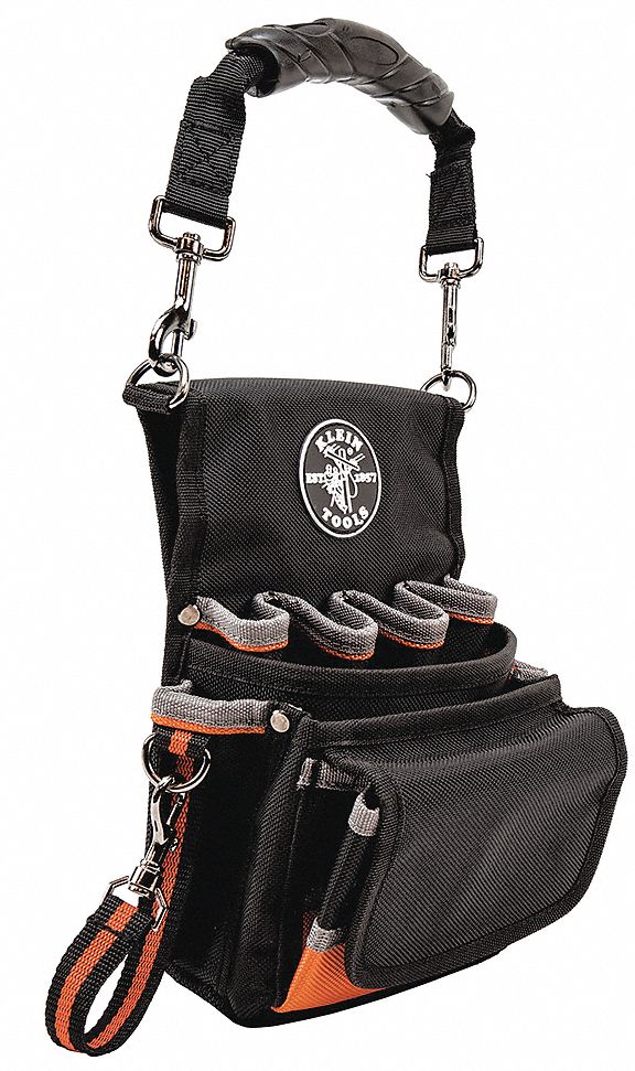 TOOL POUCH,POLYESTER,BLACK,9 POCKETS