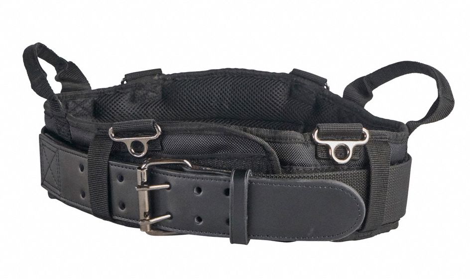 KLEIN TOOLS Black Tool Belt, Ballistic Polyester, Leather, 31 in to 34