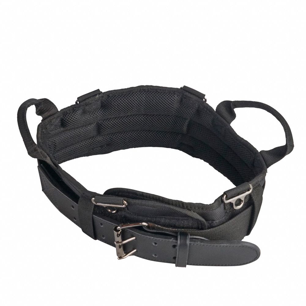 KLEIN TOOLS Black, Tool Belt, Leather, 2 in Belt Width 58UR235245