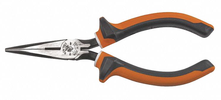 Long Nose Pliers, Side Cutting Slim, 6"
