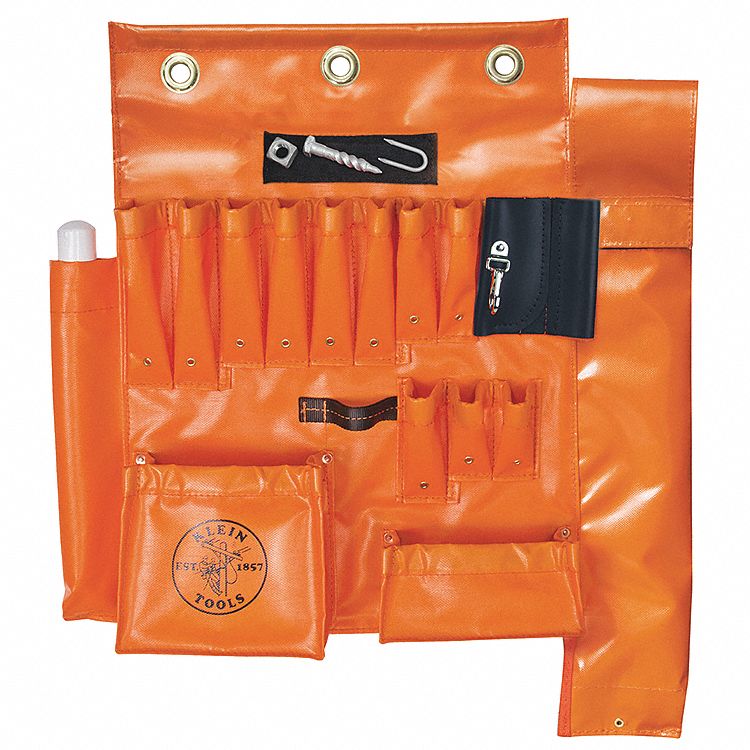 AERIAL APRON,ORANGE,10 POCKETS,VINYL