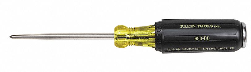 SCRATCH AWL, METAL, 3½ IN BLACK/YELLOW CUSHION GRIP, HANDLE, 7⅞ IN L, 4.8 OZ WEIGHT