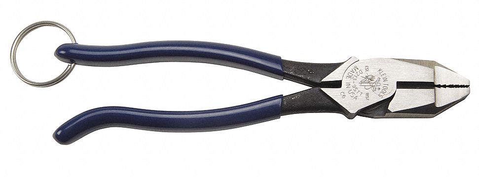 Iron Workers Plier: Flat, 9 3/8 in Overall Lg, 1 7/8 in Jaw Lg, 1 1/4 in Jaw Wd, 5/8 in Jaw Thick