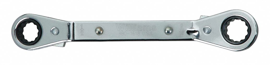 WILLIAMS, Ratchet Box Wrench,12 pt,1-1/16 x 1-1/4