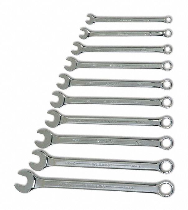 WILLIAMS, Super Combo Wrench Set,10 pcs.,Metric 58XN38MWS5A Grainger
