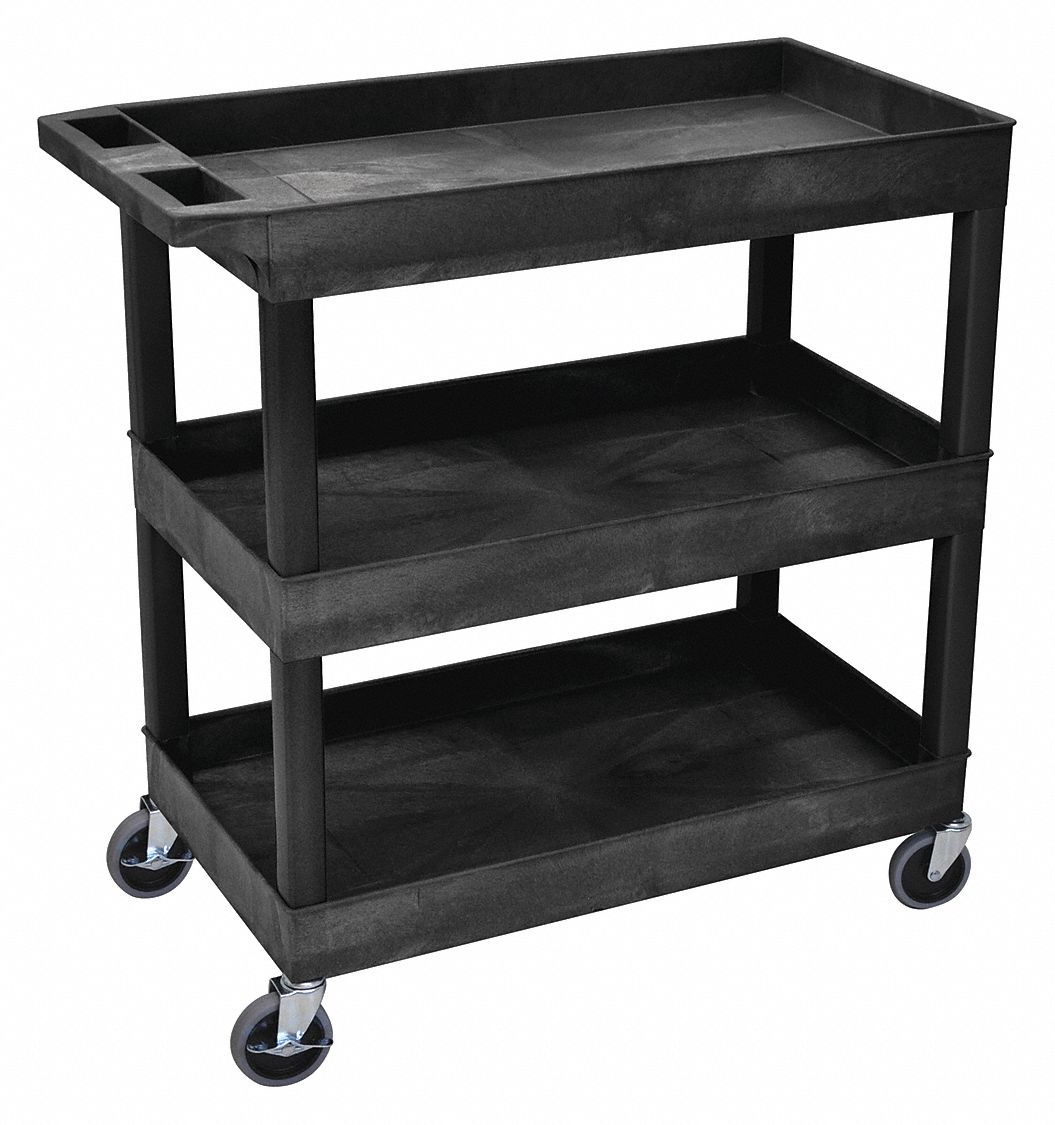 High Capacity, (3) Tub Shelves Cart