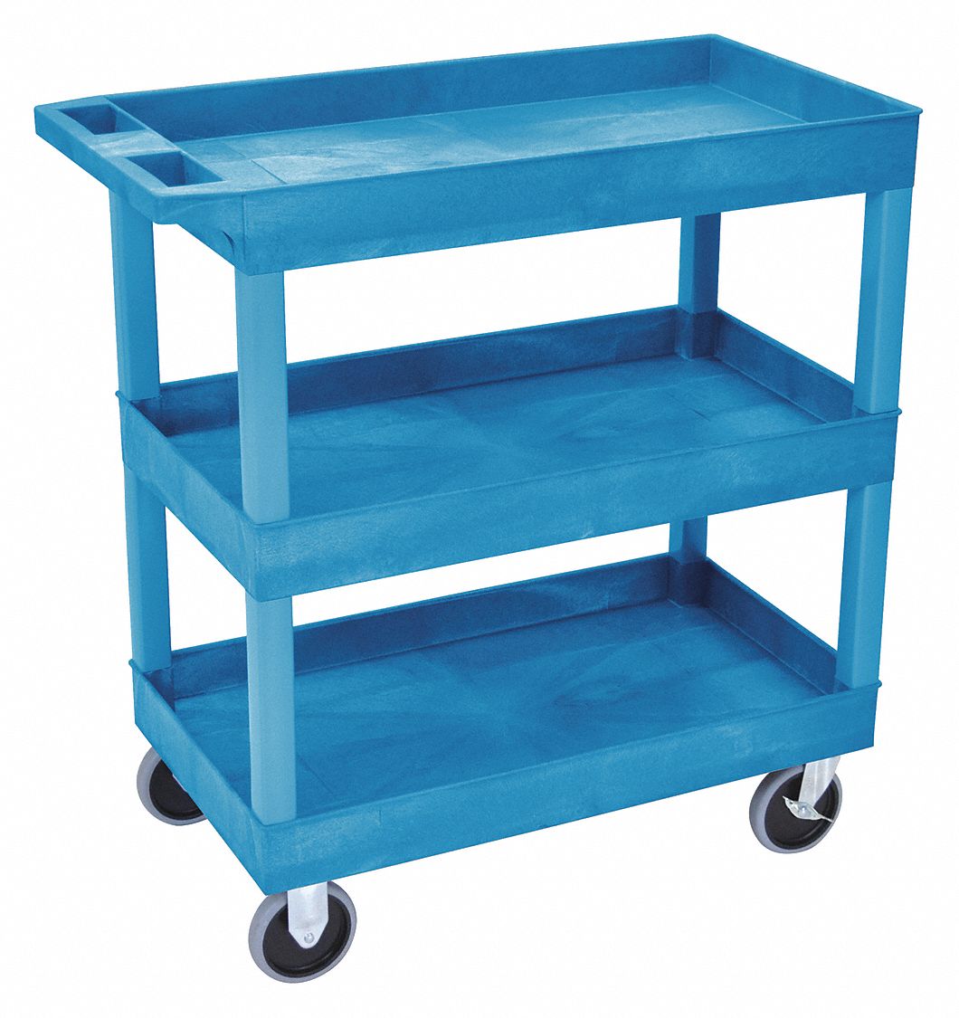 High Capacity, (3) Tub Shelves Cart