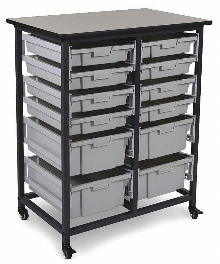 LUXOR, Stackable Storage Bins,(8 S,4 L) 58ZY89MBSDR8S4L Grainger