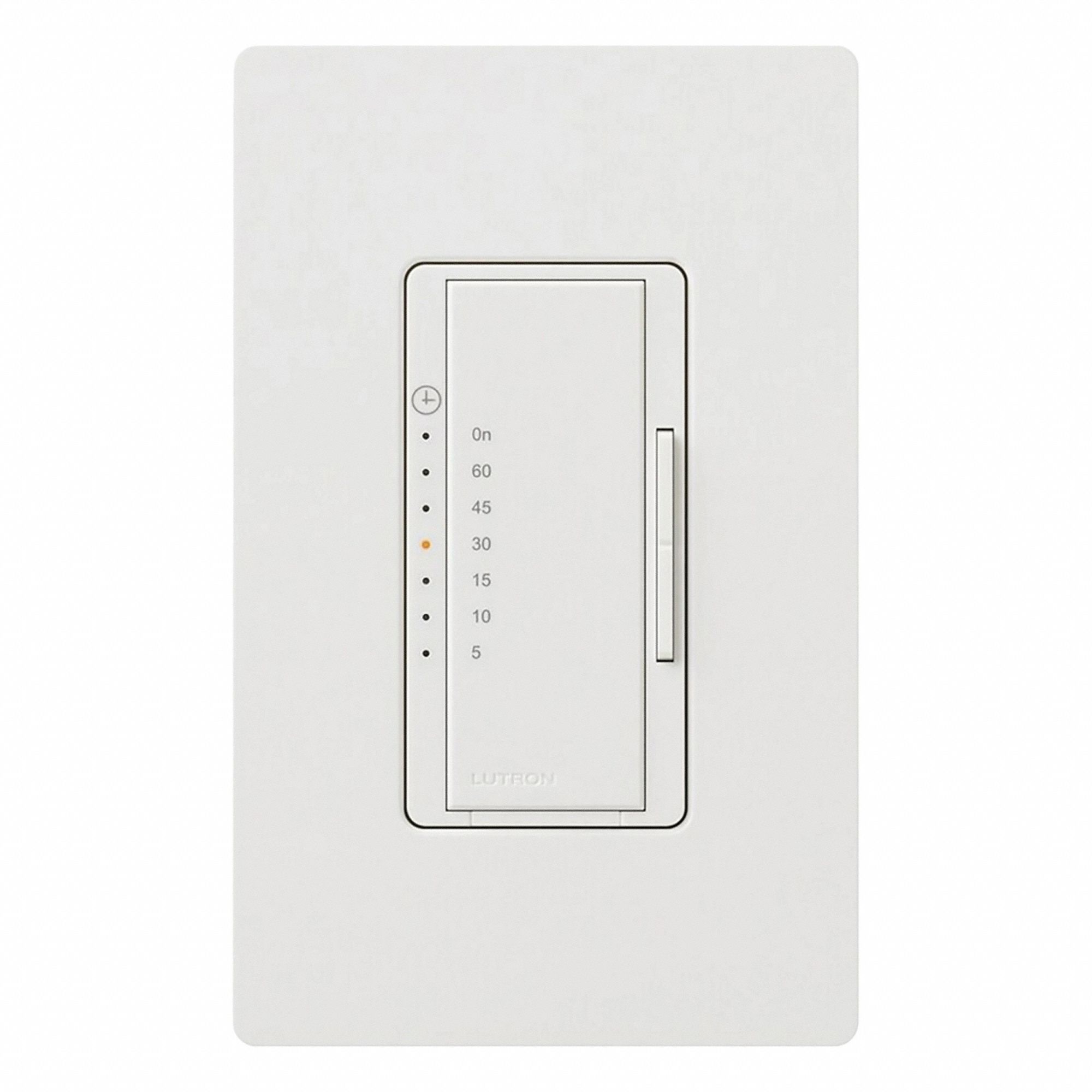 Countdown Timer: 1 hr Max, 5 min Min, SPST, 120V AC, No Wall Plate Included, White