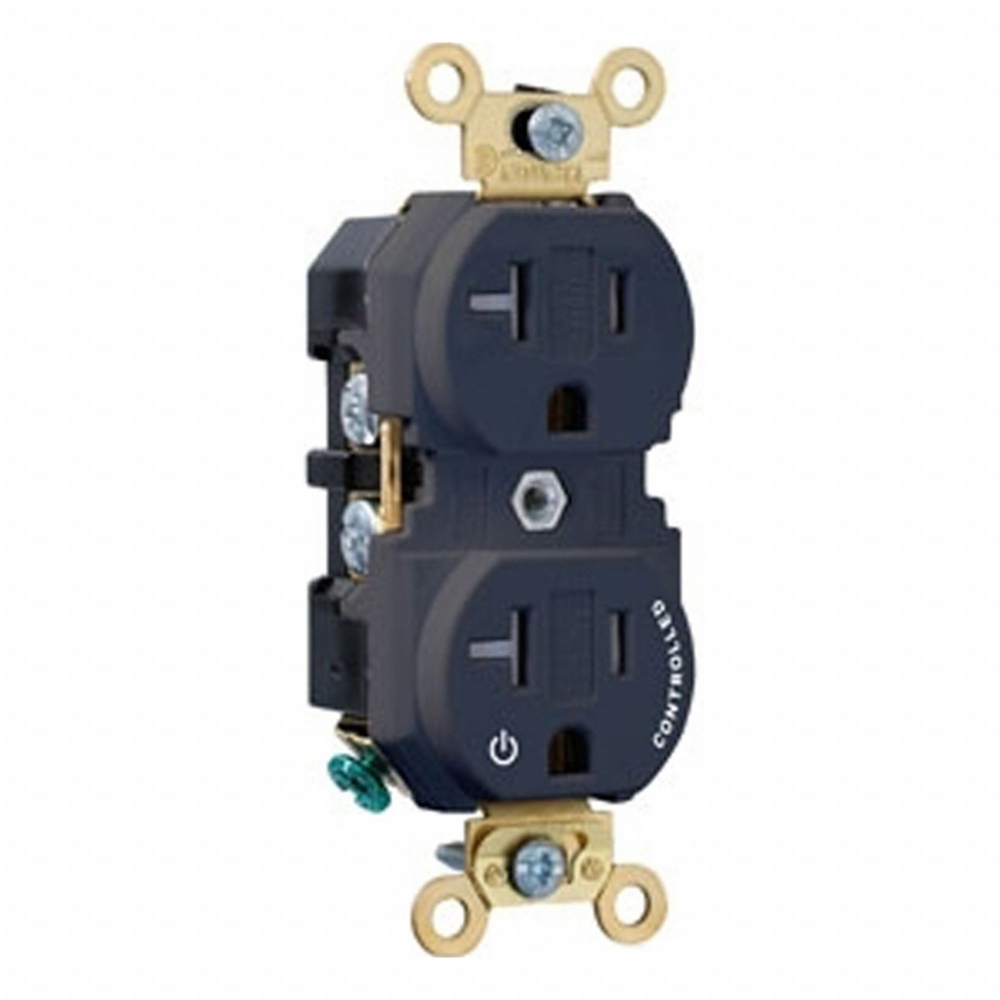 Dup Rec 20A 125V 1MCtrl TR Self-Gr Blk