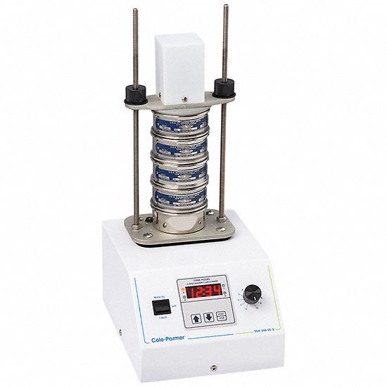 Mechanical Sieve Shaker: Vibration, 3 in Sieve Dia Accepted, Digital, 1 Hz Freq