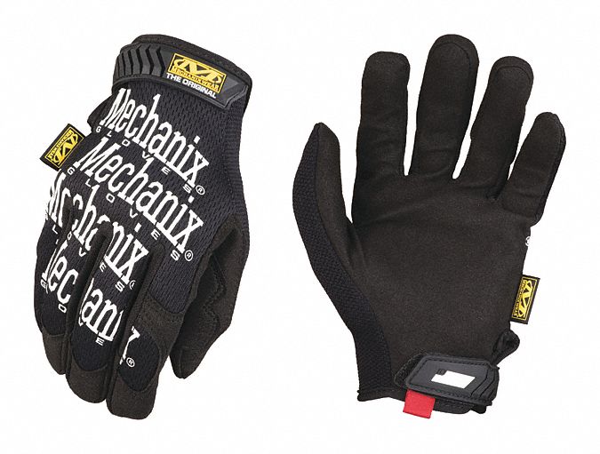 Mechanics Gloves: 3XL ( 13 ), Mechanics Glove, Full Finger, Synthetic Leather, 1 PR