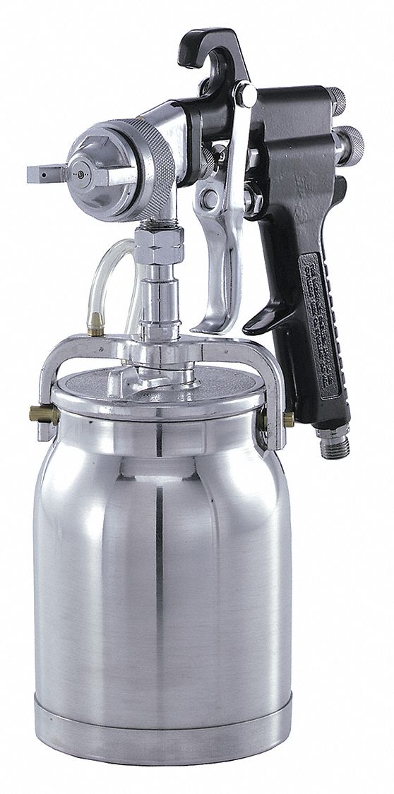 SPRAY GUN, CONVENTIONAL, 1 1/2 IN TO 9 1/2 IN, 1/4 IN AIR INLET SIZE, PAINTS, NPS