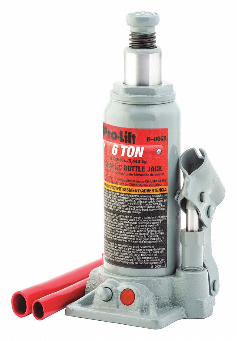 Bottle Jack, Hydraulic, 6 tons