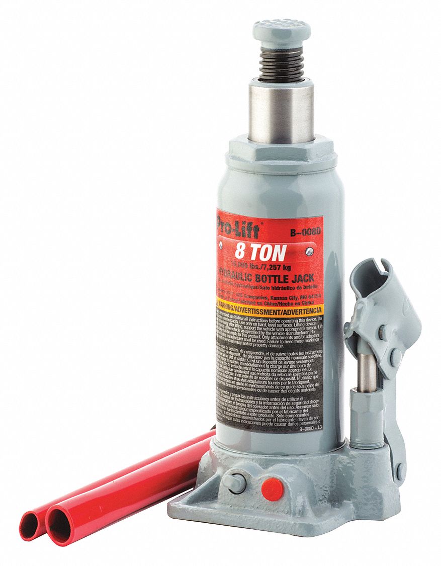 PROLIFT, Steel, Manual Handle, Bottle Jack,Hydraulic,8 tons 59DM40B