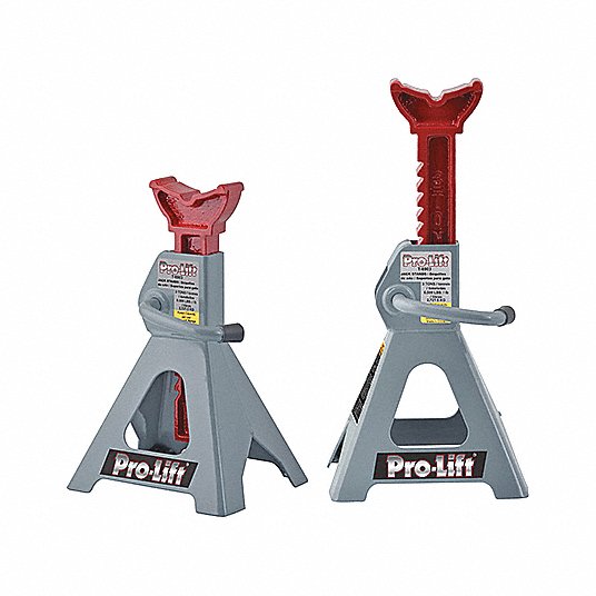PRO-LIFT Jack Stands,Stamped,3 tons: Jack Stand, Steel, 3 ton Load  Capacity, 11 1/4 in Min Lift