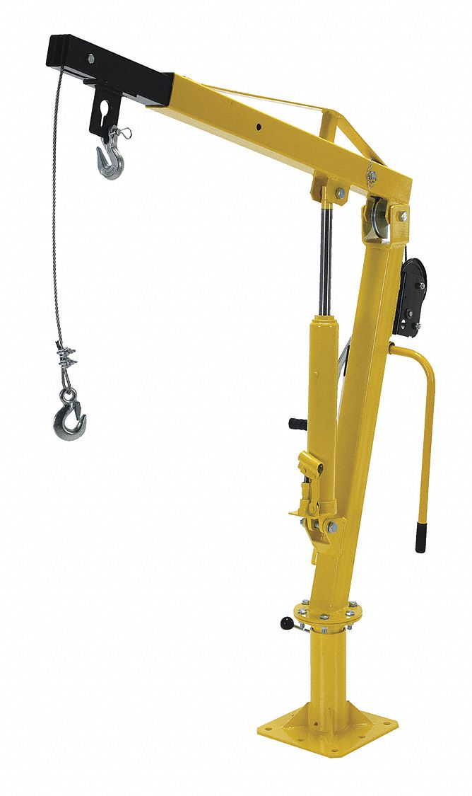 VESTIL Manual Base Mounted Jib Crane, 500 lb, Height Under Span8 ft