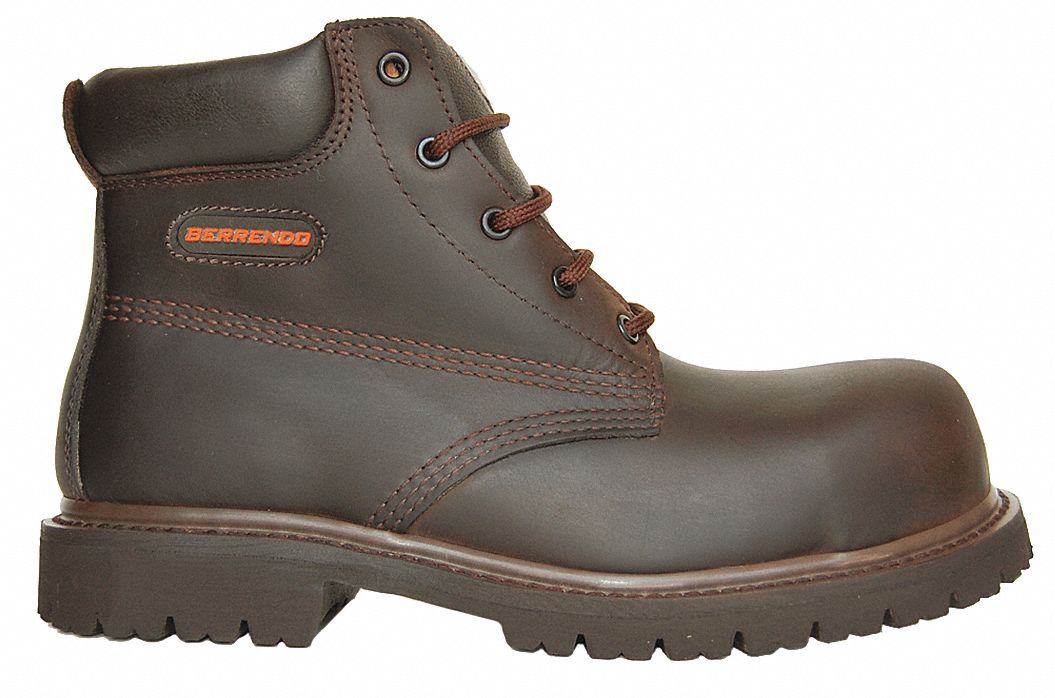 BERRENDO Botines de Seguridad con puntera de Plástico Dieléctrico Café