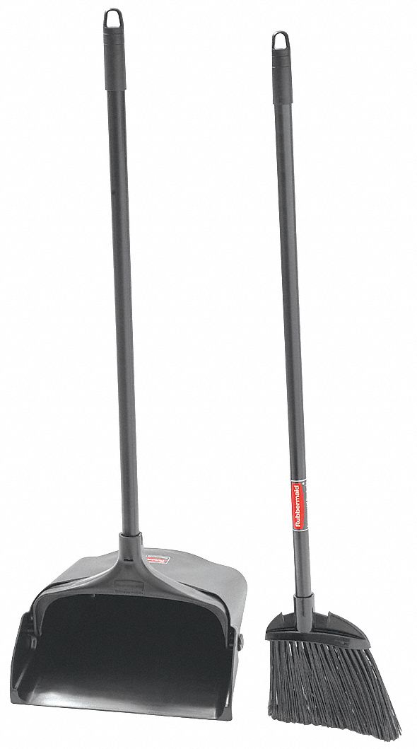 Rubbermaid Plastic Stand-Up Long Handled Broom & Dust Pan Set #VSHE17544,  G148