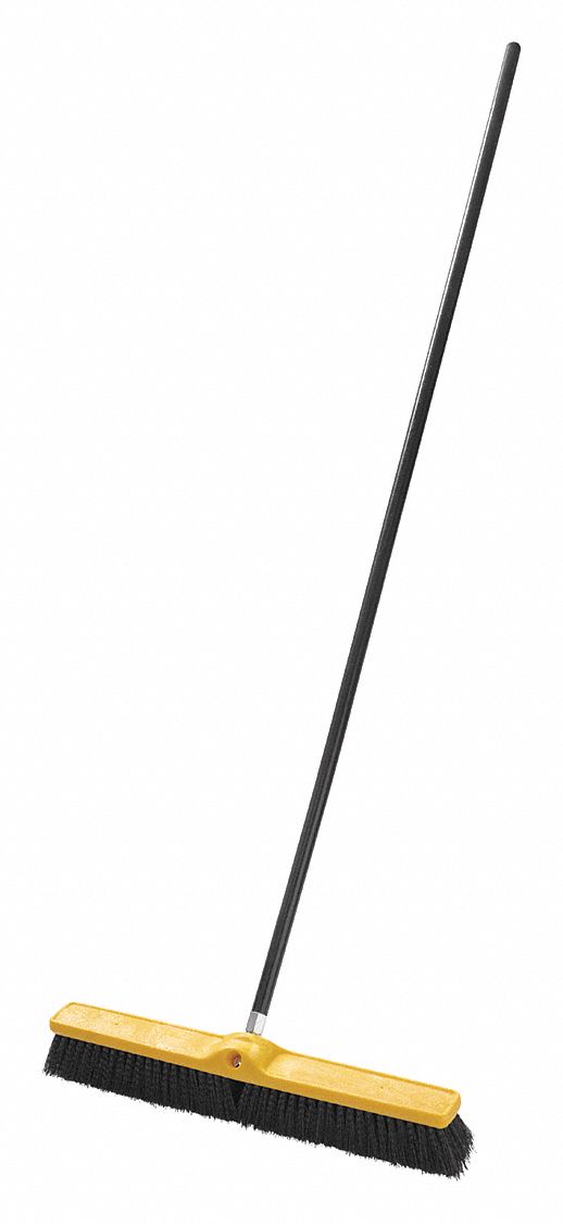 RUBBERMAID COMMERCIAL PRODUCTS Synthetic Push Broom, 24 in Sweep Face ...