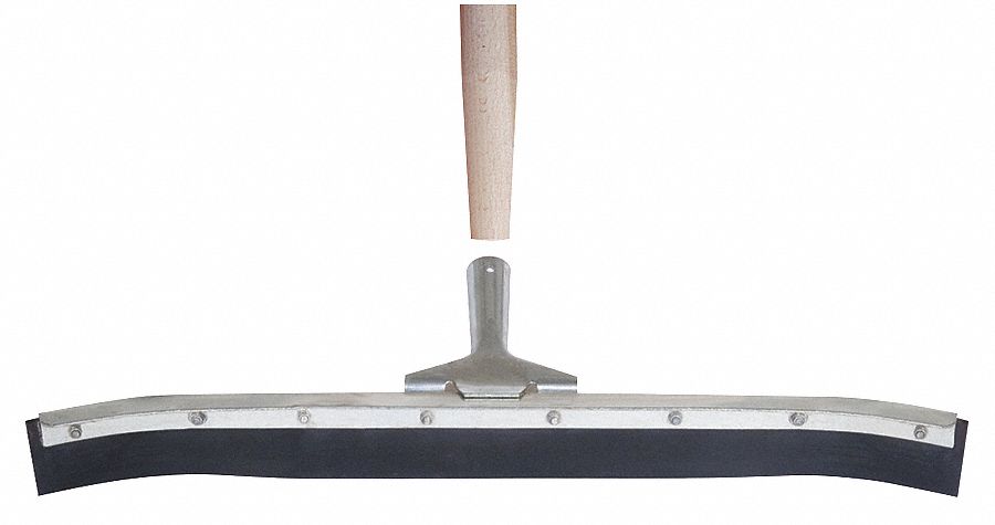 Floor Squeegee: Single-Blade, Includes Handle, Tapered, Not Threaded Thread, Curved, Black