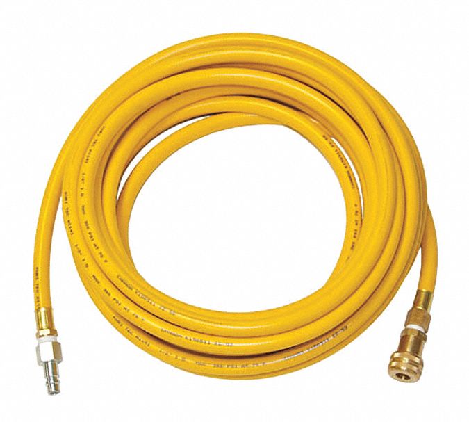 Air Hose, 1/2" ID, 50 ft., Fittings