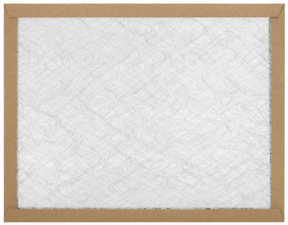 Non-Pleated Air Filter: 14 in x 18 in x 1 in, MERV 1, Fiberglass