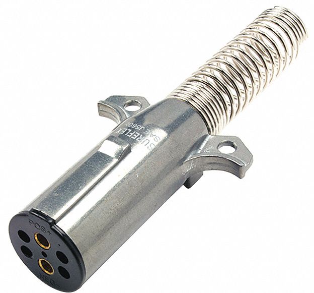 GROTE, Trailer Plug,Spring,2 Pole,Vertical Pin 59JZ97821042V Grainger